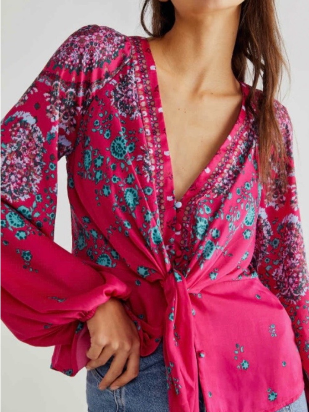 Free People Run Free Blouse Size XS